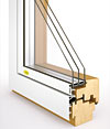 Aluminium-clad wooden windows FLAT LINE