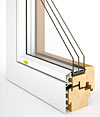 Aluminium-clad wooden windows LINEAR